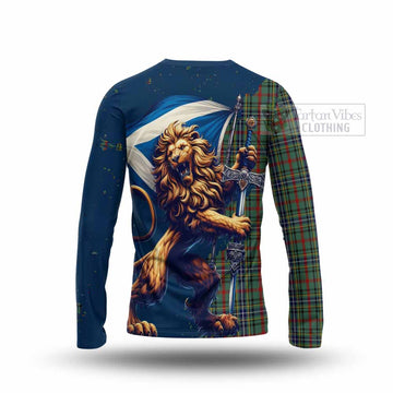 Bisset Tartan Family Crest Long Sleeve T-Shirt with Scottish Majestic Lion - Tartan Vibes Clothing