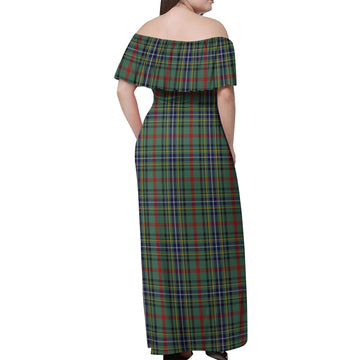 Bisset Tartan Off Shoulder Long Dress - Tartan Vibes Clothing