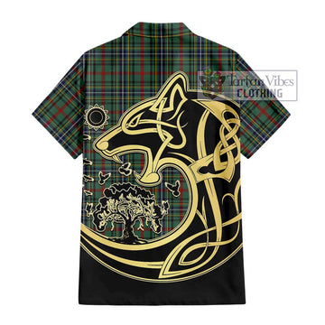 Bisset Tartan Hawaiian Shirt with Family Crest Celtic Wolf Style - Tartan Vibes Clothing