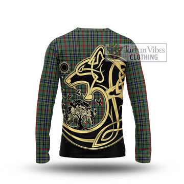 Bisset Tartan Long Sleeve T-Shirt with Family Crest Celtic Wolf Style - Tartan Vibes Clothing
