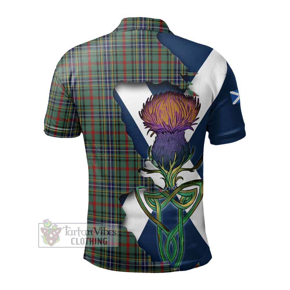 Tartan Vibes Clothing Bisset Tartan Family Crest Polo Shirt Scottish Thistle Celtic Inspired