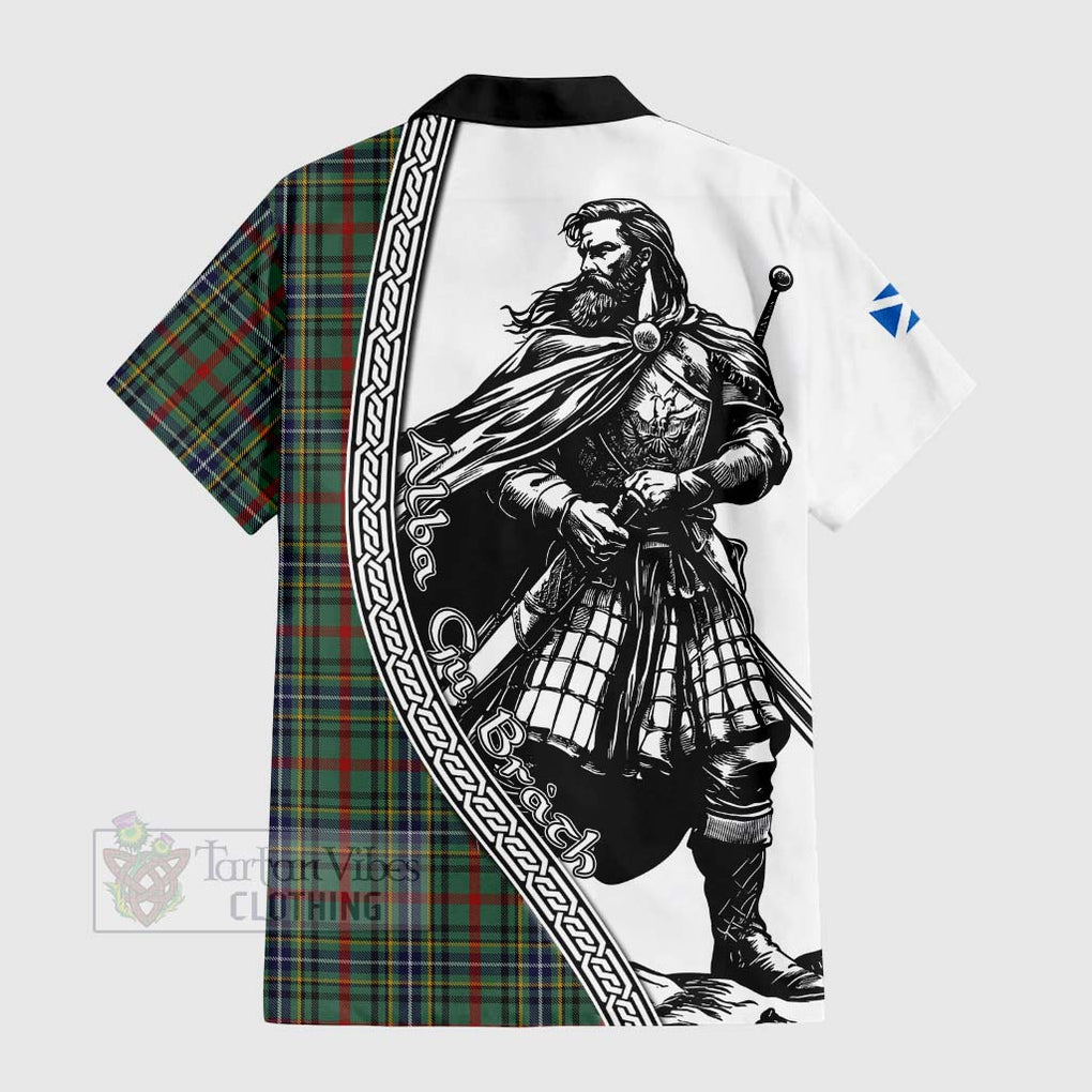 Bisset Tartan Clan Crest Hawaiian Shirt with Highlander Warrior Celtic Style - Tartan Vibes Clothing