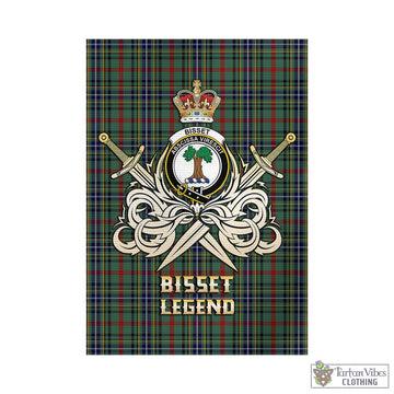 Bisset Tartan Garden Flag with Clan Crest and the Golden Sword of Courageous Legacy