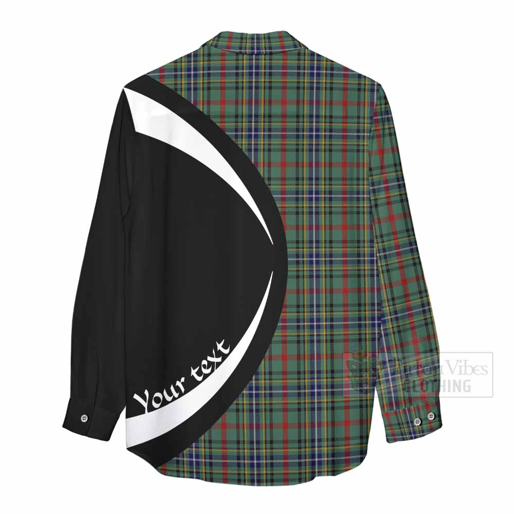 Bisset Tartan Women's Casual Shirt with Family Crest Circle Style - Tartan Vibes Clothing