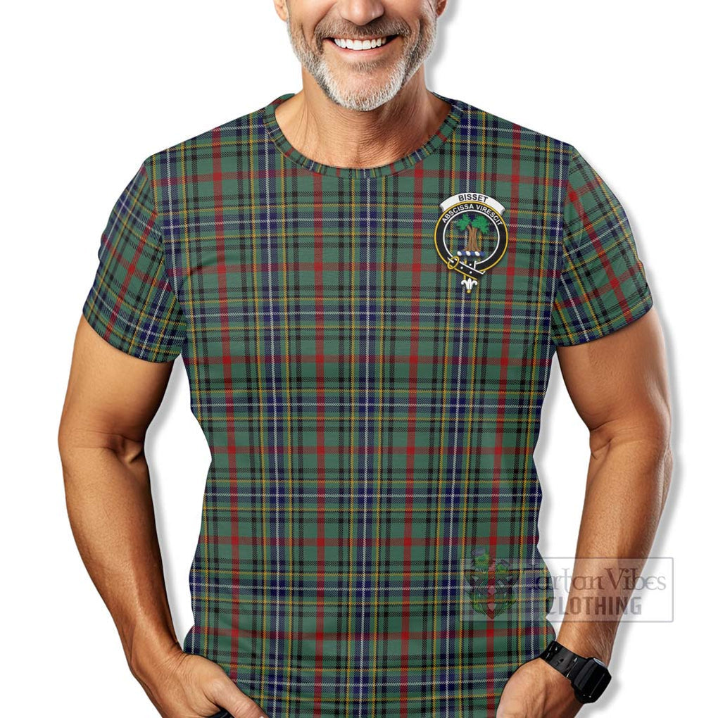 Bisset Tartan T-Shirt with Family Crest Celtic Skull Style - Tartan Vibes Clothing