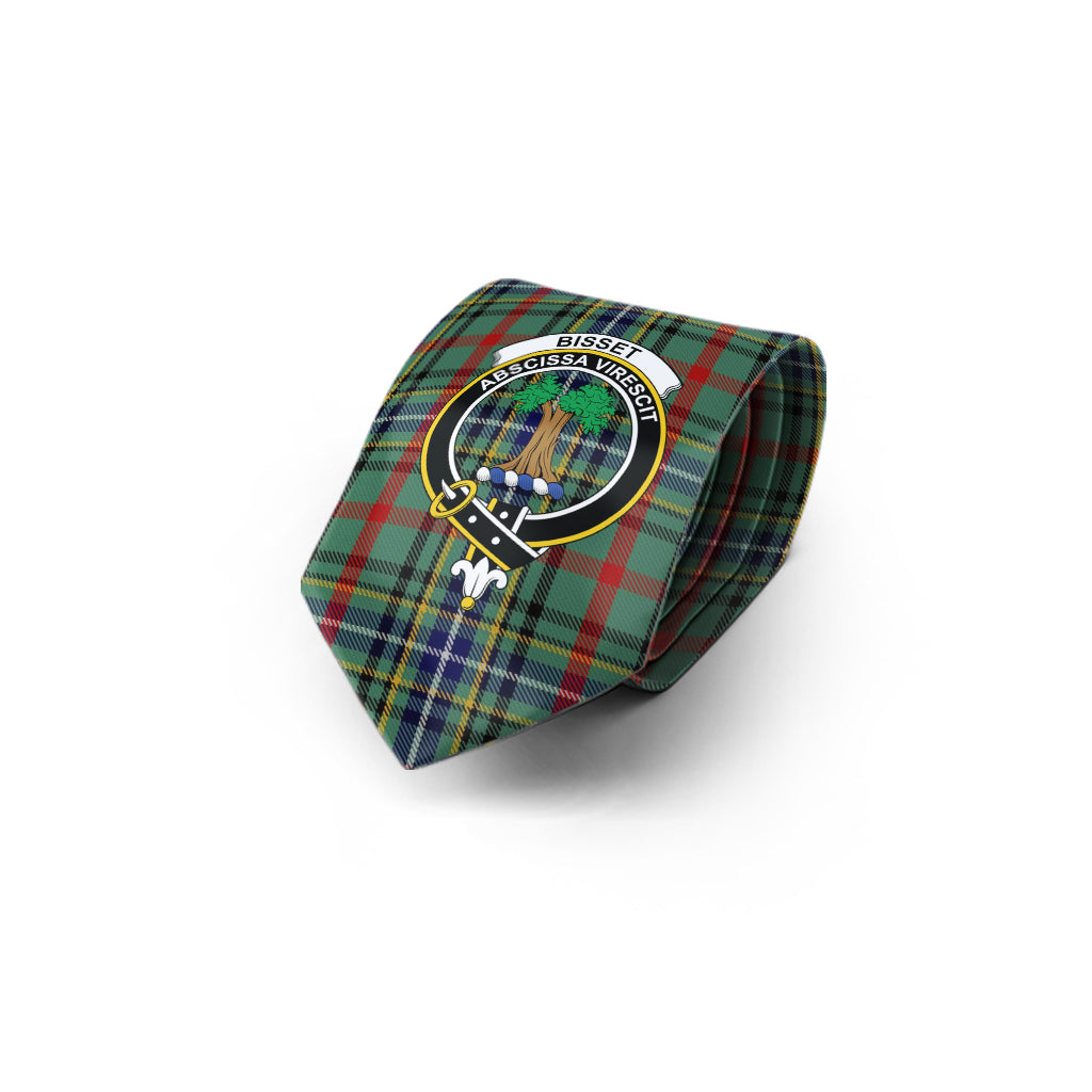 Bisset Tartan Classic Necktie with Family Crest - Tartanvibesclothing