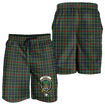 Bisset Tartan Mens Shorts with Family Crest - Tartan Vibes Clothing