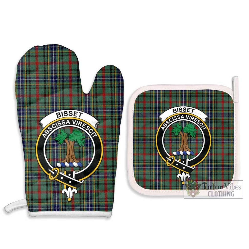 Bisset Tartan Combo Oven Mitt & Pot-Holder with Family Crest - Tartan Vibes Clothing