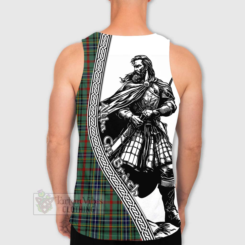 Bisset Tartan Clan Crest Men's Tank Top with Highlander Warrior Celtic Style - Tartan Vibes Clothing