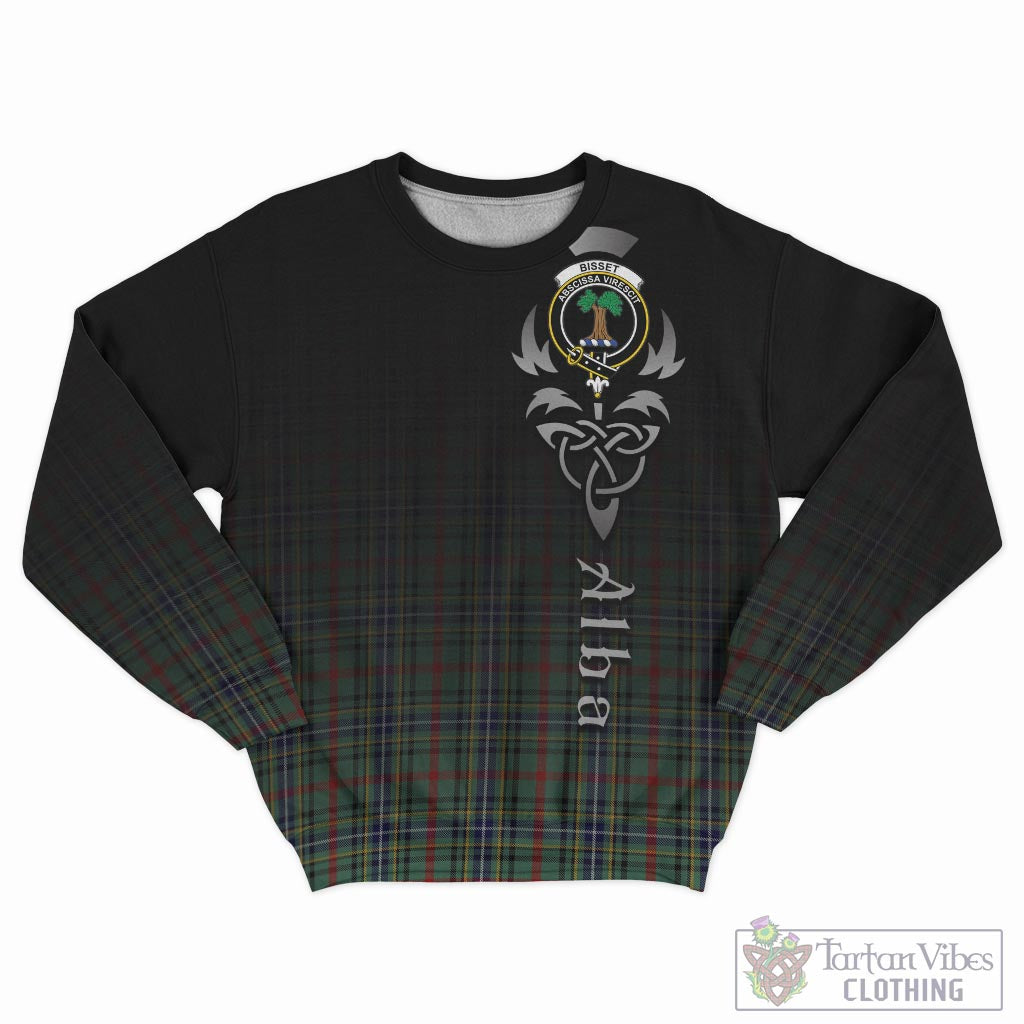 Tartan Vibes Clothing Bisset Tartan Sweatshirt Featuring Alba Gu Brath Family Crest Celtic Inspired
