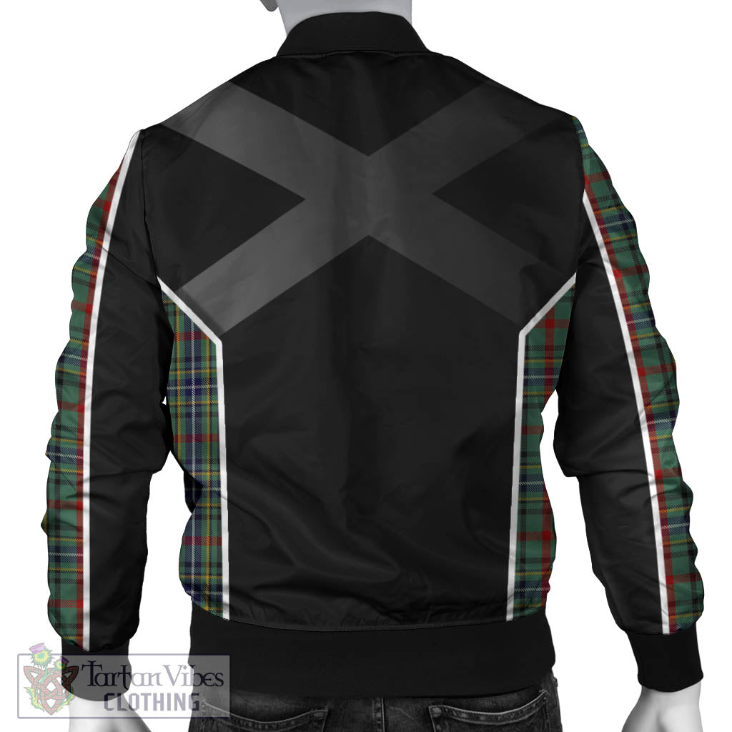Bisset Tartan Bomber Jacket with Family Crest and Scottish Thistle Vibes Sport Style - Tartan Vibes Clothing