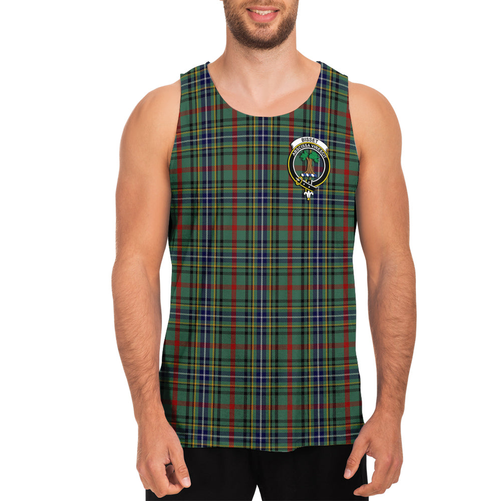Bisset Tartan Mens Tank Top with Family Crest - Tartan Vibes Clothing