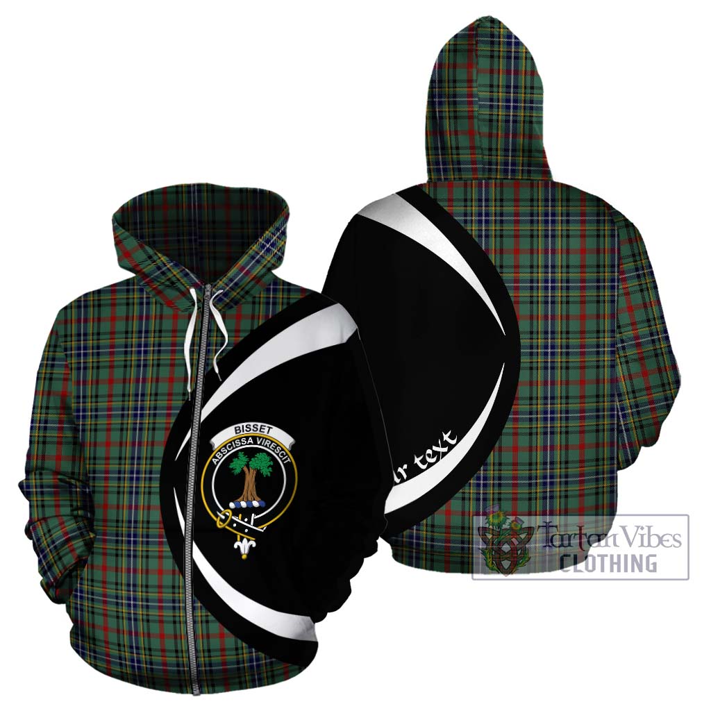 Bisset Tartan Hoodie with Family Crest Circle Style - Tartan Vibes Clothing