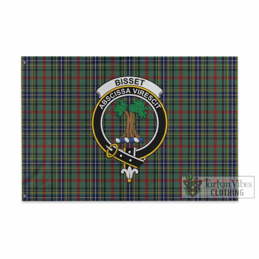 Tartan Vibes Clothing Bisset Tartan House Flag with Family Crest
