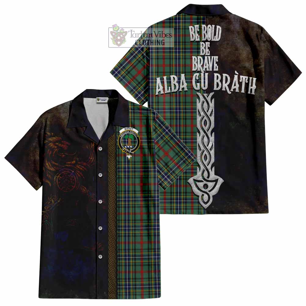 Bisset Tartan Family Crest Hawaiian Shirt Alba Gu Brath Be Brave Lion Ancient Style - Tartan Vibes Clothing