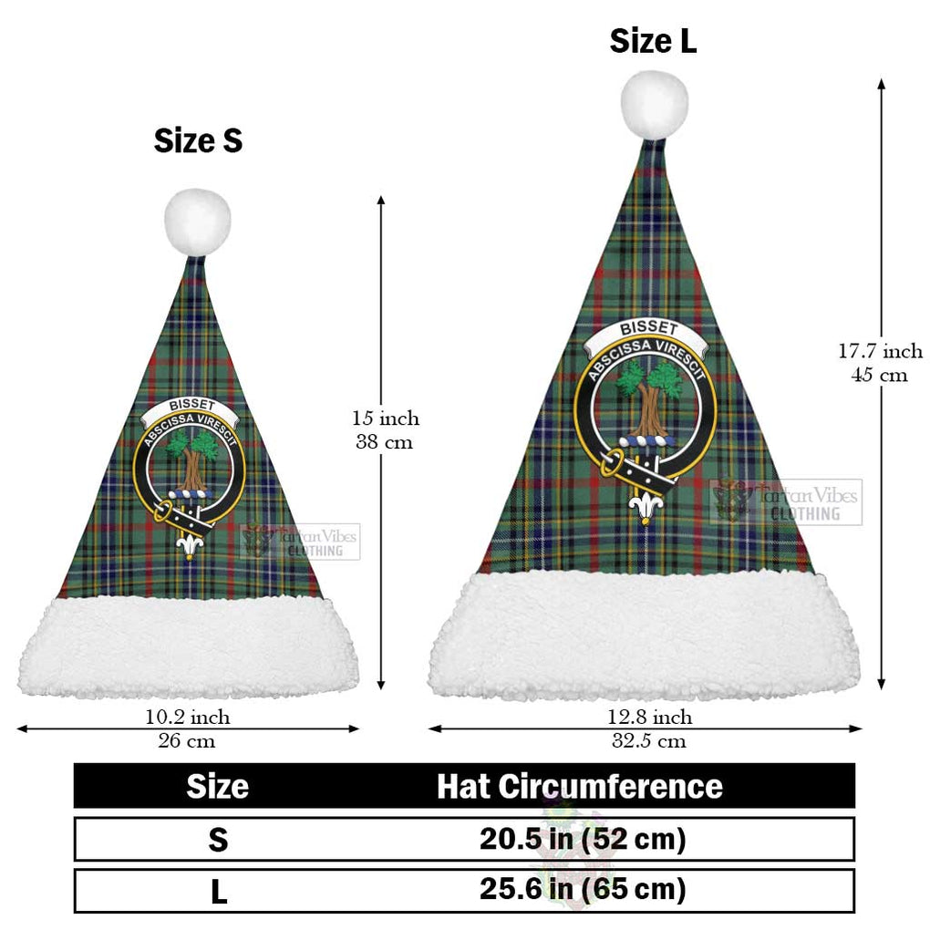 Bisset Tartan Christmas Santa Hats with Family Crest Christmas Hat L 25.6in (65cm) - Tartan Vibes Clothing