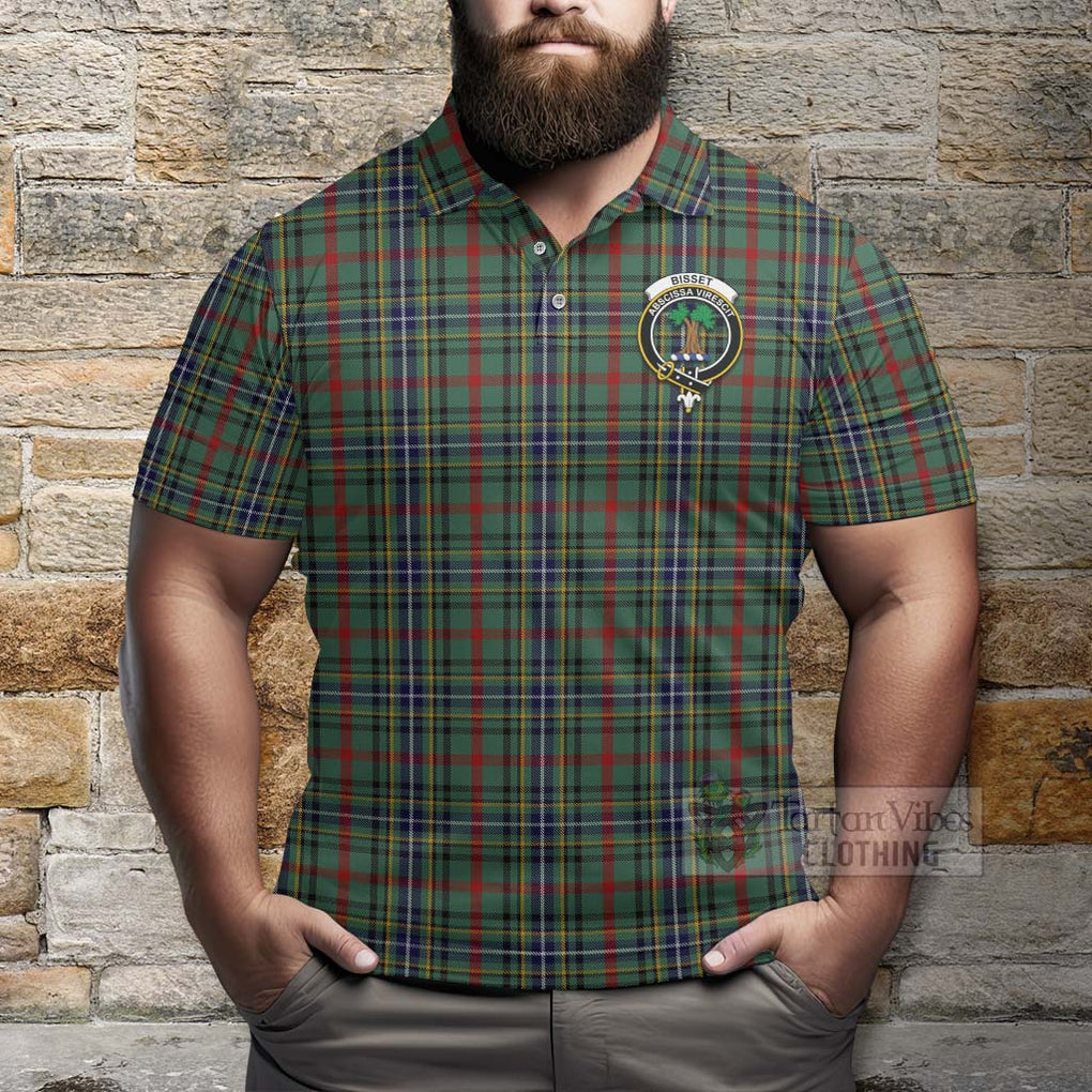 Bisset Tartan Polo Shirt with Family Crest Celtic Skull Style - Tartan Vibes Clothing