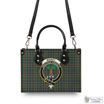 Bisset Tartan Luxury Leather Handbags with Family Crest - Tartan Vibes Clothing