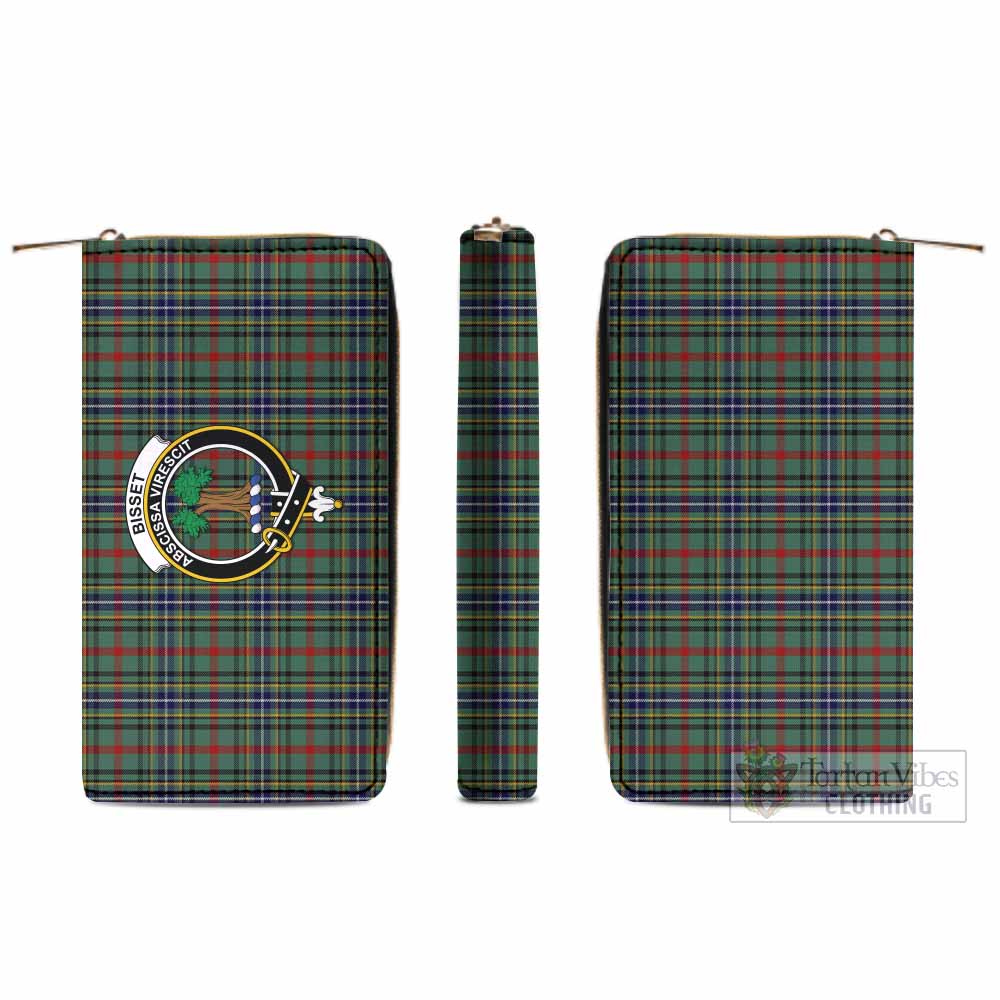 Bisset Tartan Women's Leather Wallet with Family Crest - Tartan Vibes Clothing