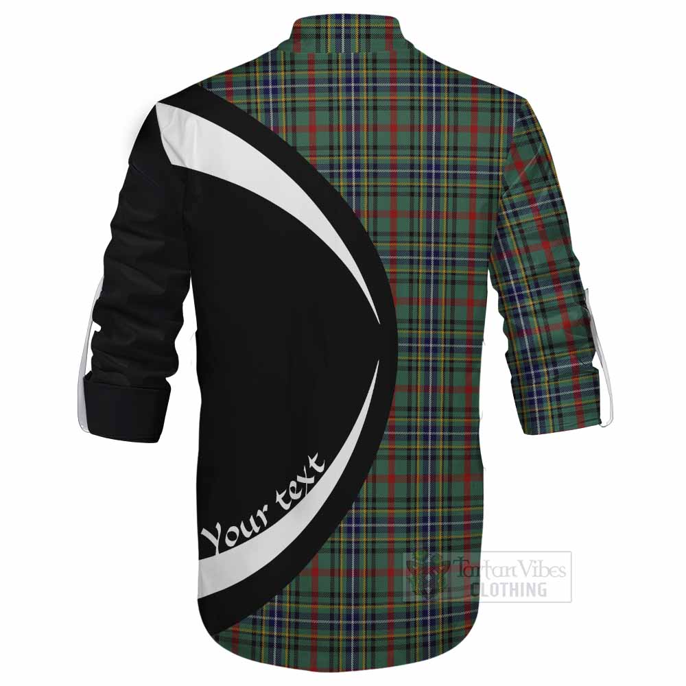 Bisset Tartan Ghillie Kilt Shirt with Family Crest Circle Style - Tartan Vibes Clothing