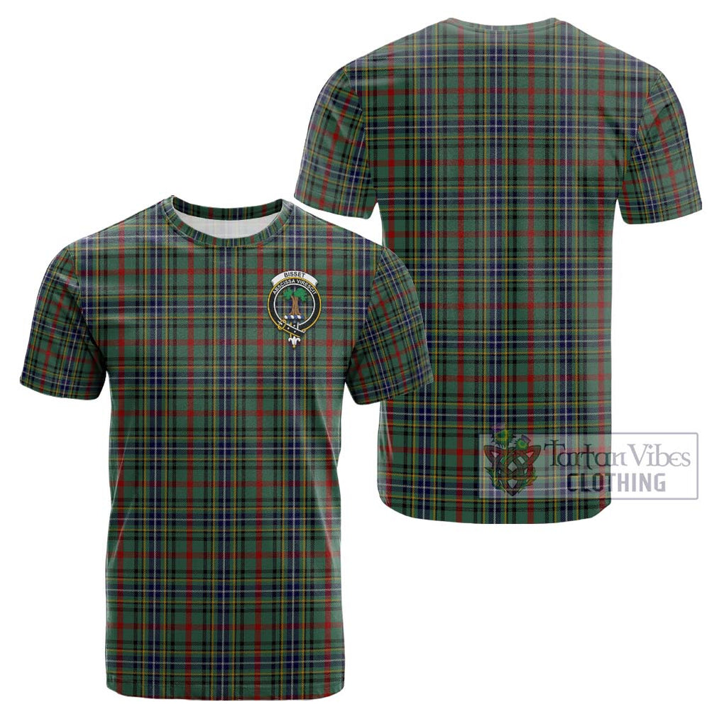 Bisset Tartan Cotton T-Shirt with Family Crest - Tartan Vibes Clothing