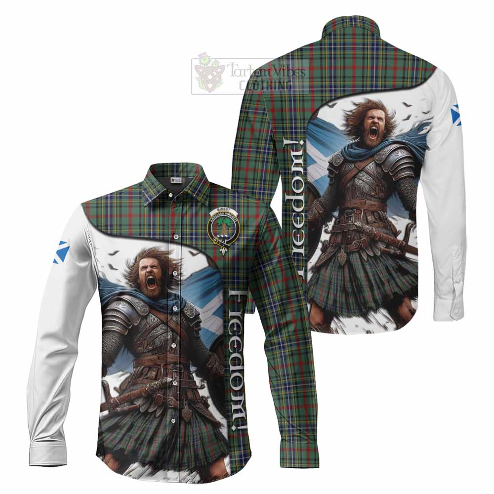 Bisset Crest Tartan Long Sleeve Button Shirt Inspired by the Freedom of Scottish Warrior - Tartan Vibes Clothing
