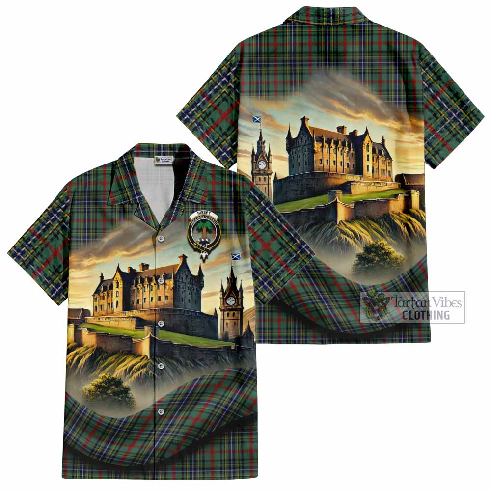 Bisset Tartan Family Crest Hawaiian Shirt with Scottish Ancient Castle Style - Tartan Vibes Clothing