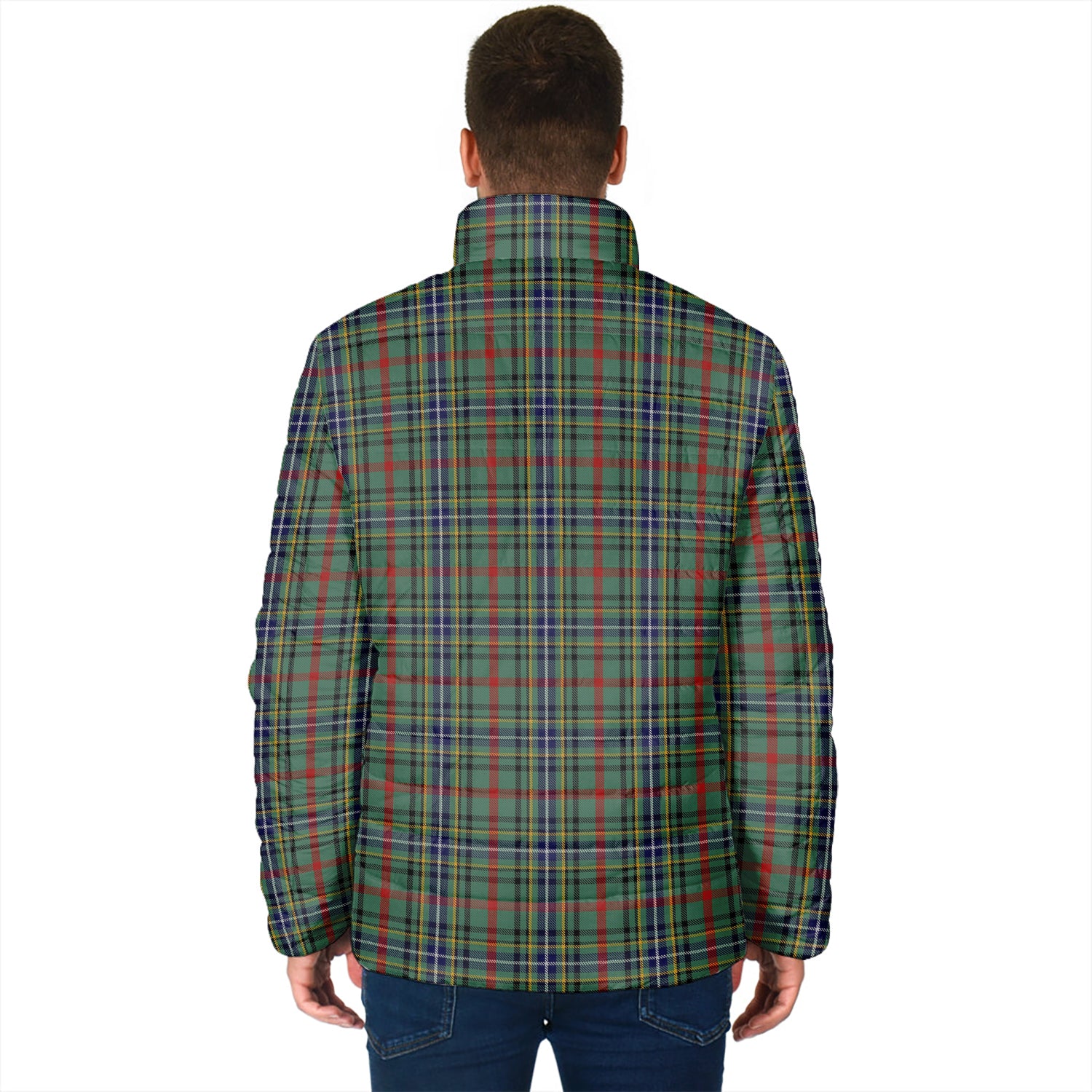 Bisset Tartan Padded Jacket with Family Crest - Tartan Vibes Clothing