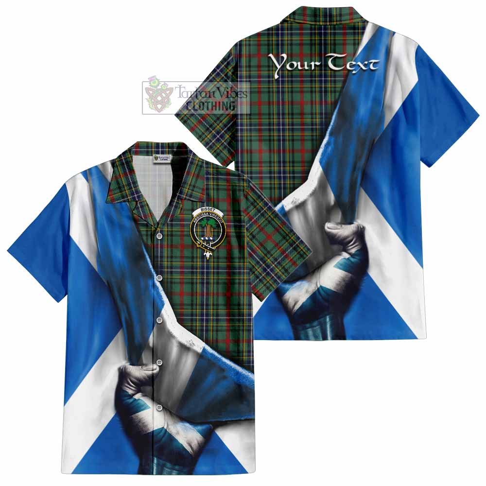 Bisset Tartan Hawaiian Shirt with Family Crest Scotland Patriotic Style - Tartan Vibes Clothing