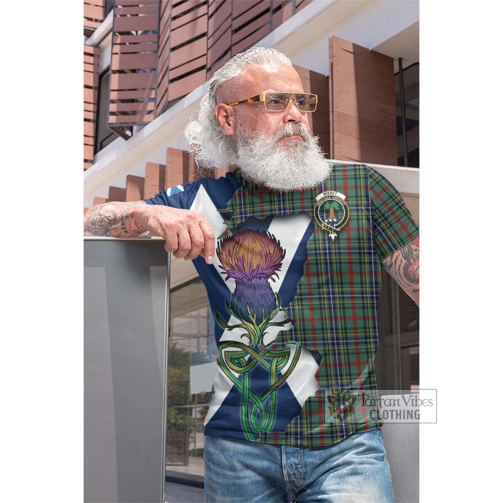 Tartan Vibes Clothing Bisset Tartan Family Crest Cotton T-shirt Scottish Thistle Celtic Inspired
