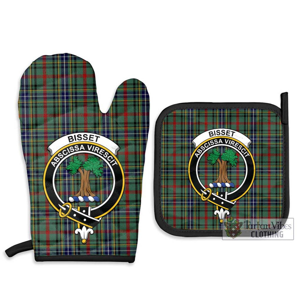 Bisset Tartan Combo Oven Mitt & Pot-Holder with Family Crest - Tartan Vibes Clothing