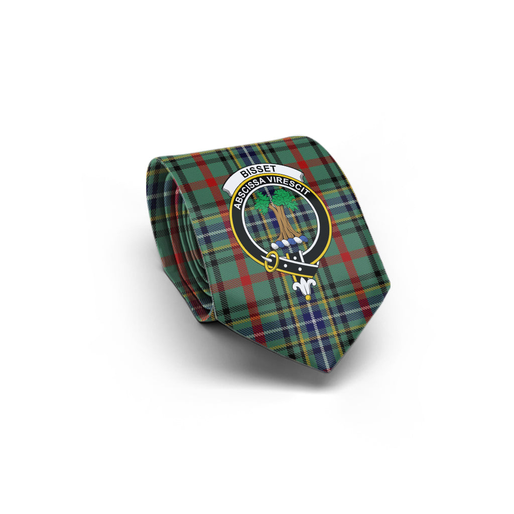 Bisset Tartan Classic Necktie with Family Crest - Tartan Vibes Clothing