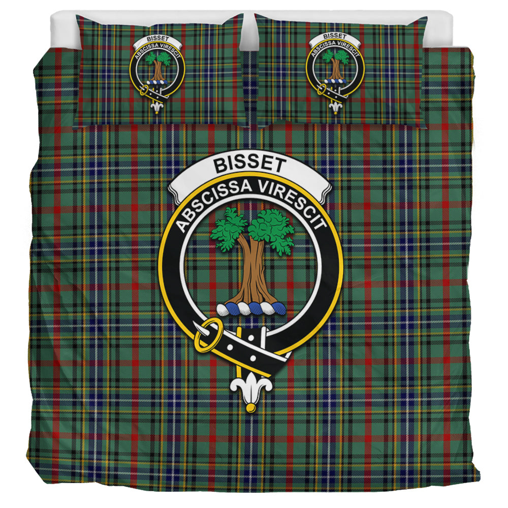 Bisset Tartan Bedding Set with Family Crest UK Bedding Set UK Super King 104*94 inch - Tartan Vibes Clothing