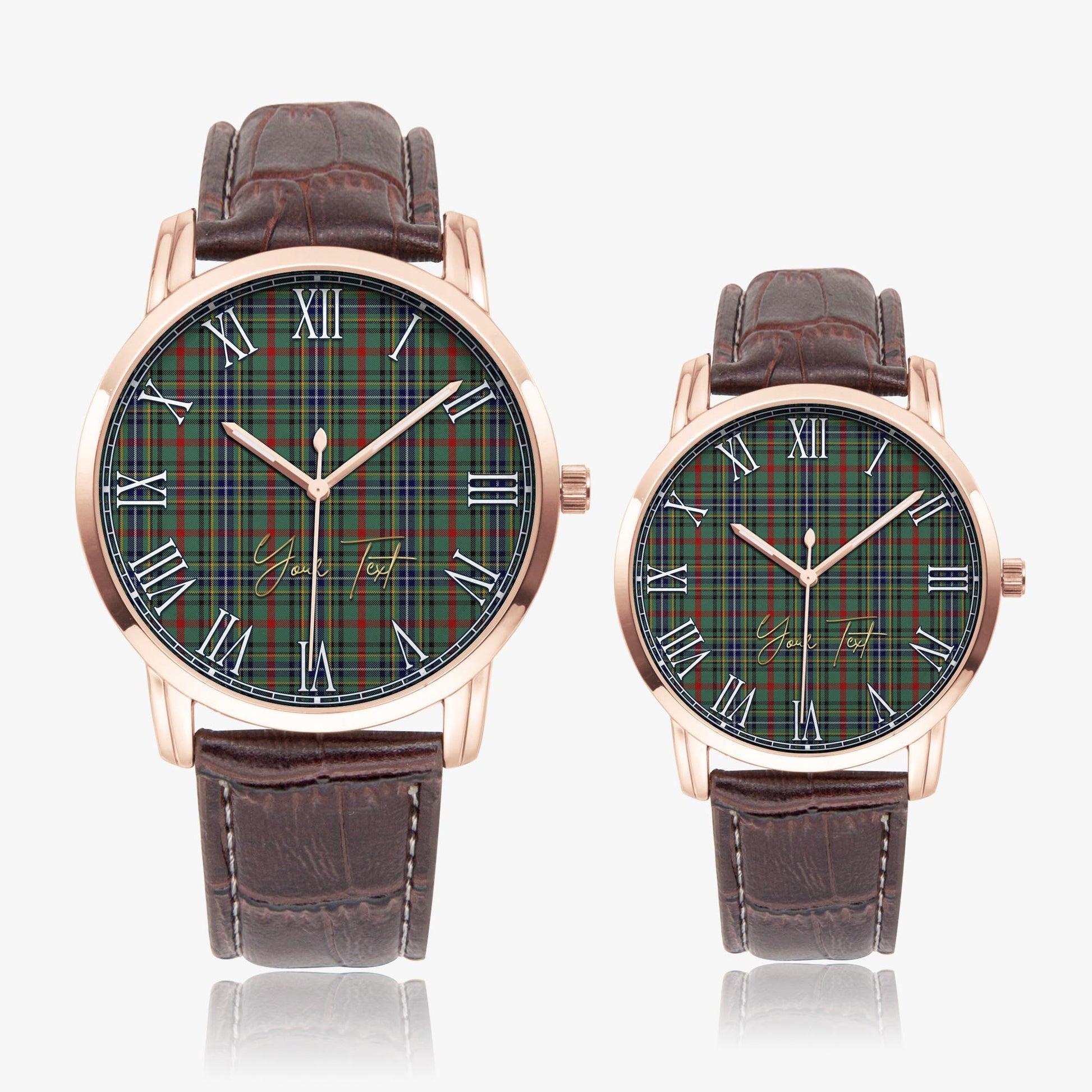 Bisset Tartan Personalized Your Text Leather Trap Quartz Watch - Tartan Vibes Clothing