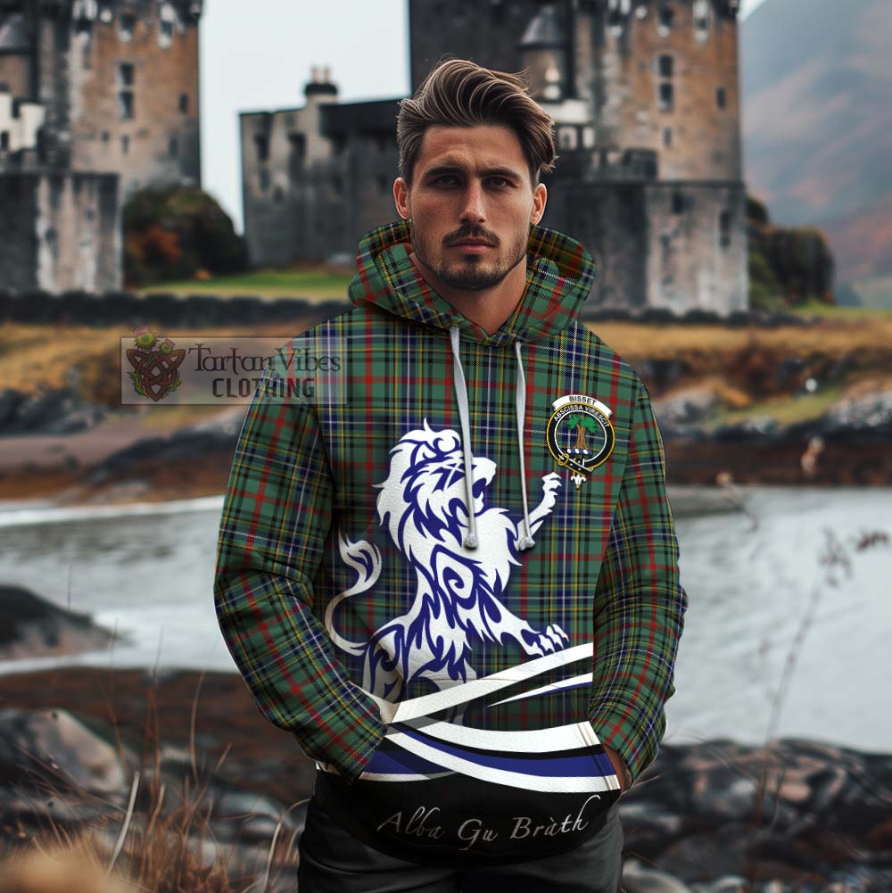 Bisset Tartan Cotton Hoodie with Alba Gu Brath Regal Lion Emblem - Tartan Vibes Clothing