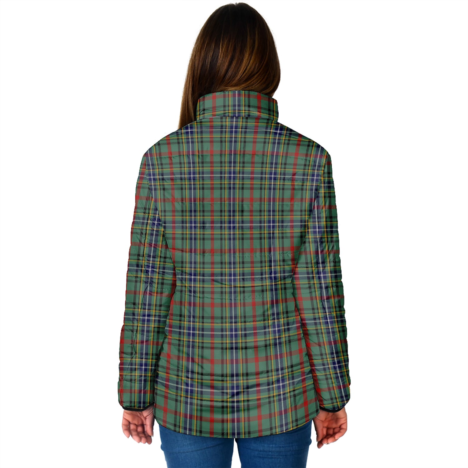 Bisset Tartan Padded Jacket with Family Crest - Tartan Vibes Clothing