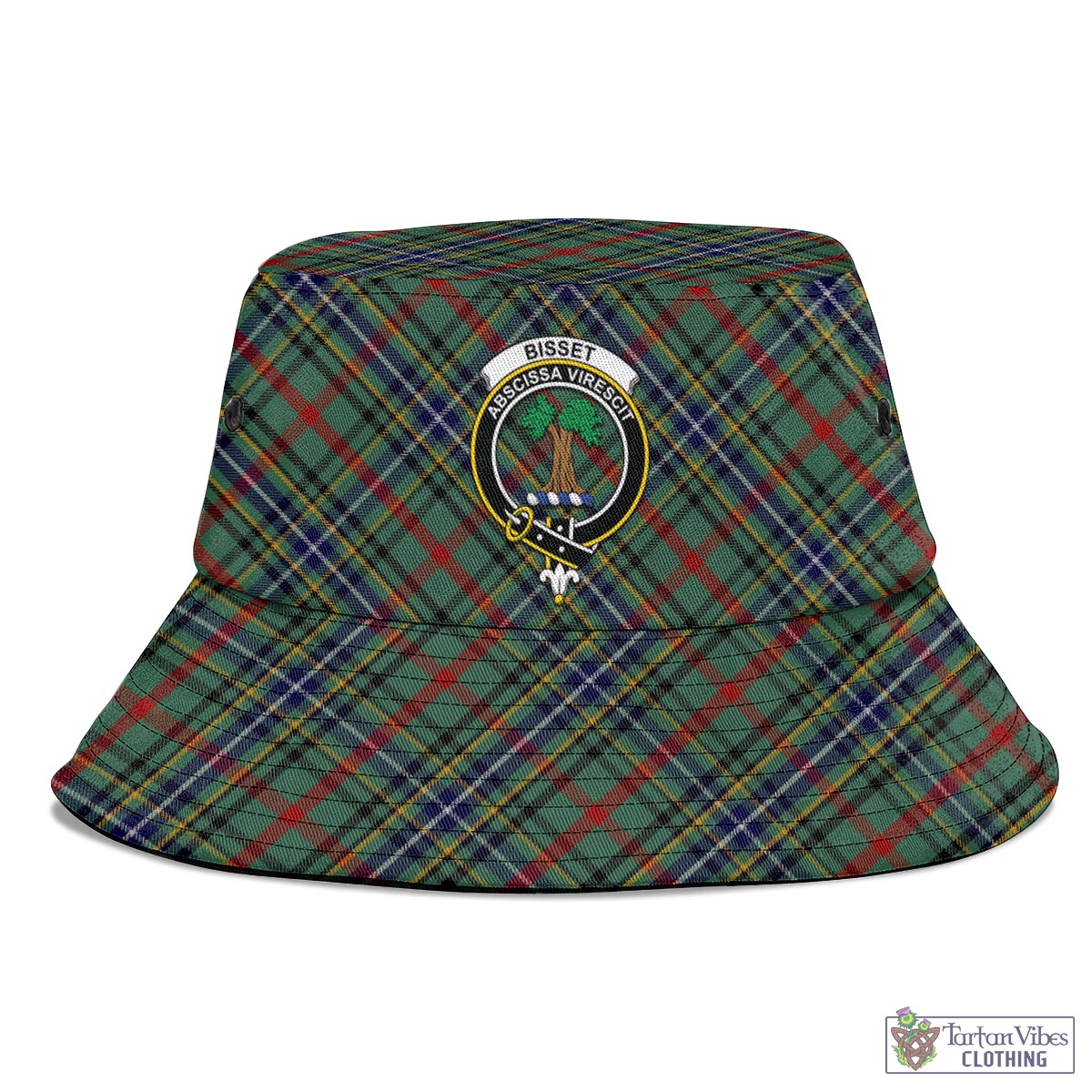 Bisset Tartan Bucket Hat with Family Crest - Tartan Vibes Clothing