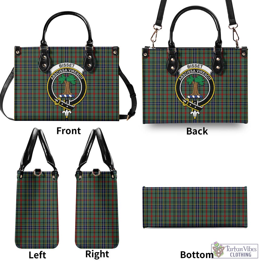 Bisset Tartan Luxury Leather Handbags with Family Crest - Tartan Vibes Clothing