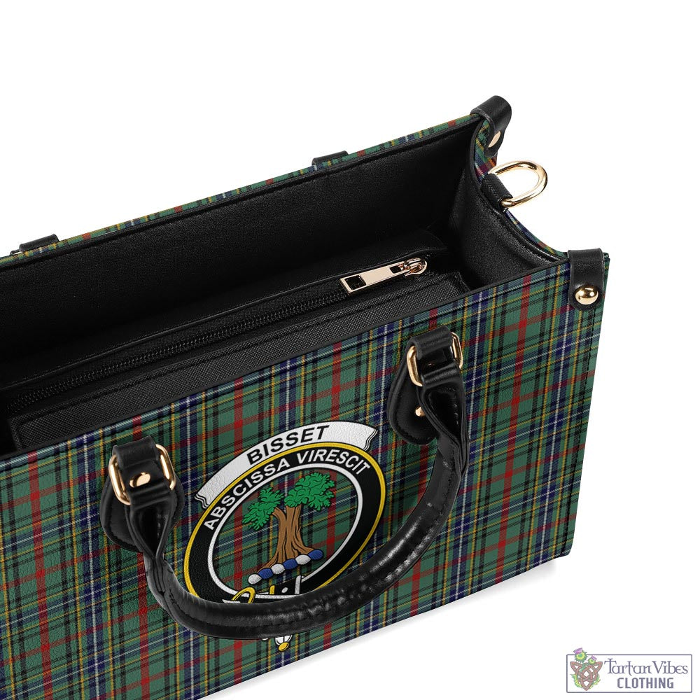 Bisset Tartan Luxury Leather Handbags with Family Crest - Tartan Vibes Clothing