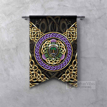 Bisset Clan Crest Gonfalon Celtic Scottish Thistle