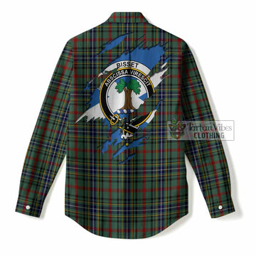 Bisset Clan Crest In Me Tartan Women Casual Shirt Scotland Flag Style