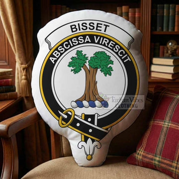 Bisset Clan Crest Shaped Throw Pillow, Scottish Clan Badge Decorative Pillow