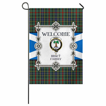 Bisset Family Crest Tartan Welcome Garden Flag Saltire Harmony Style