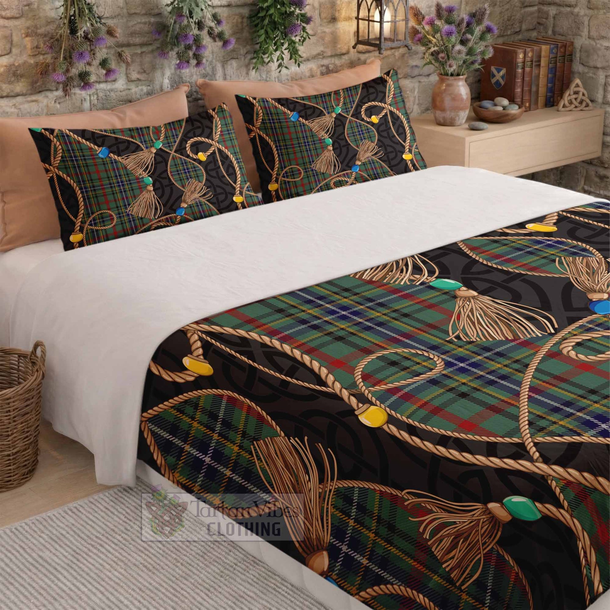 Bisset Scottish Tartan Twisted Ropes Stylized Bedding Set - Tartan Vibes Clothing