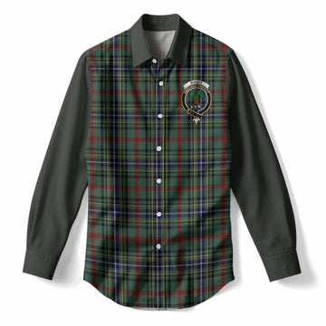 Bisset Tartan Accent Women Casual Shirt with Family Crest
