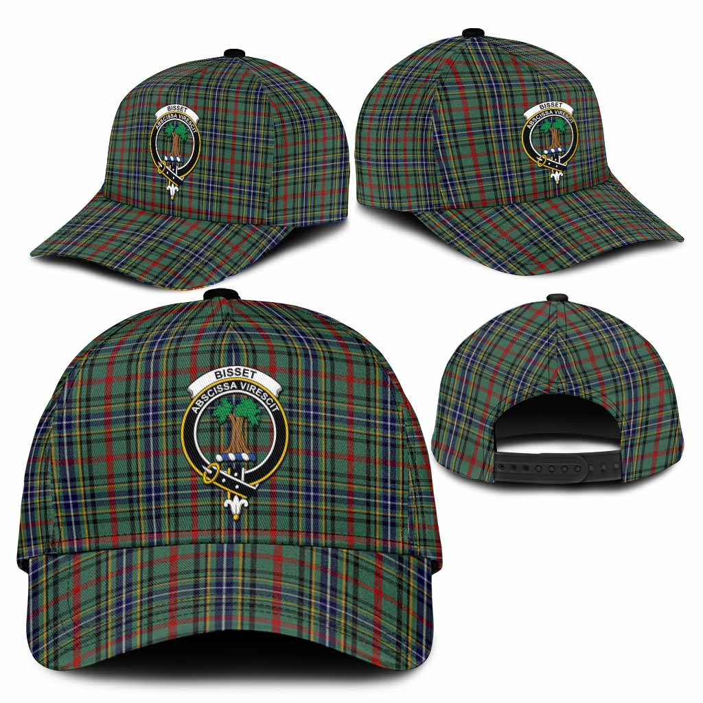 Bisset Tartan Classic Cap with Family Crest