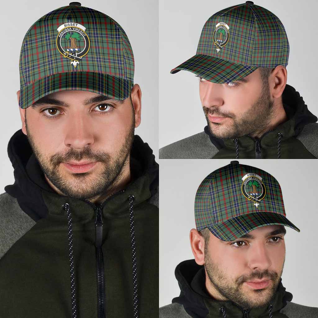 Bisset Tartan Classic Cap with Family Crest
