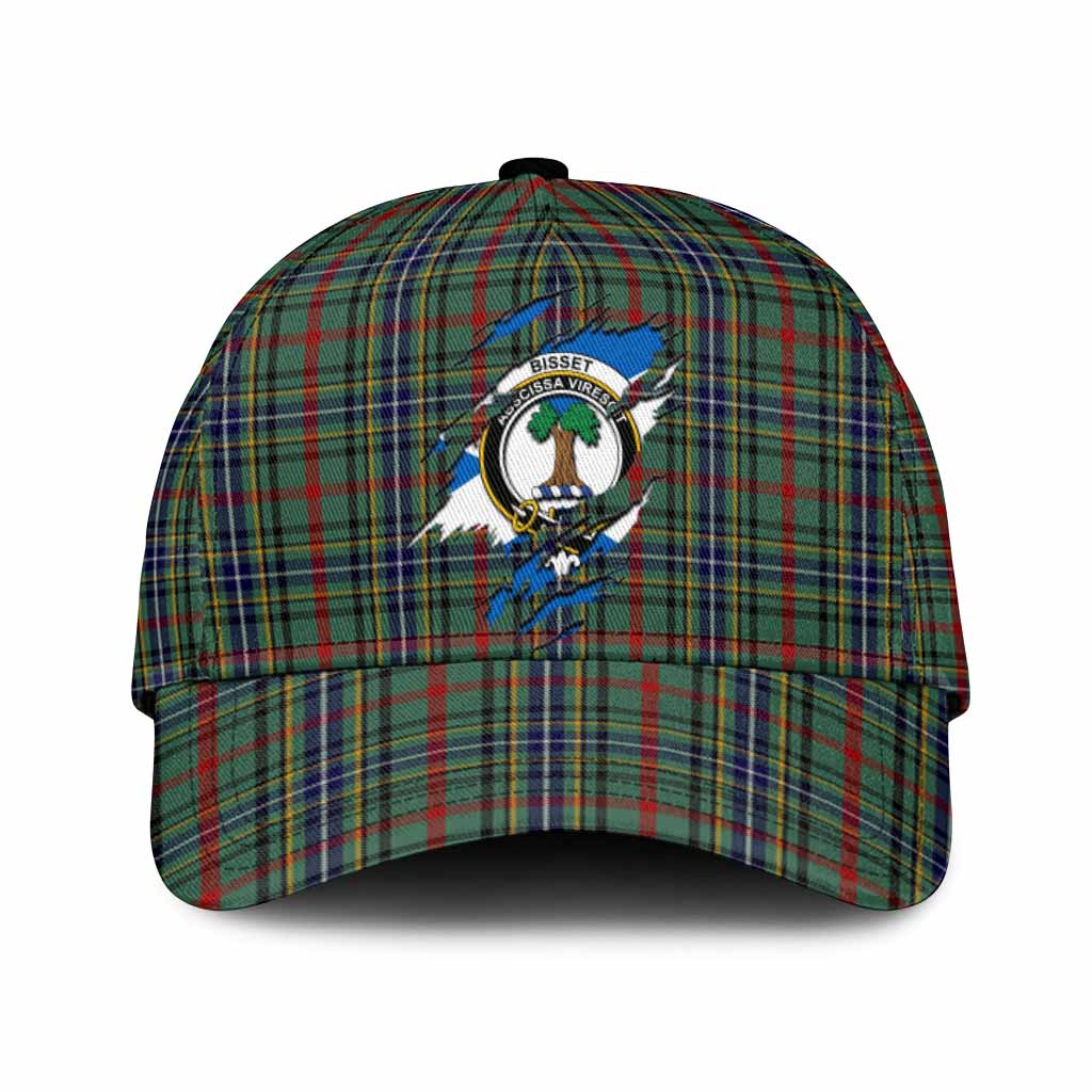Bisset Tartan Classic Cap with Family Crest In Me Style