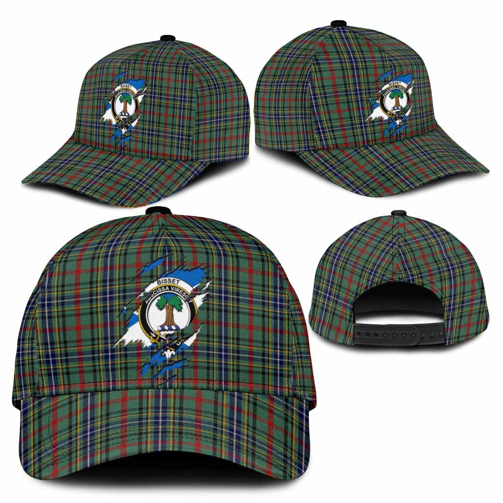 Bisset Tartan Classic Cap with Family Crest In Me Style