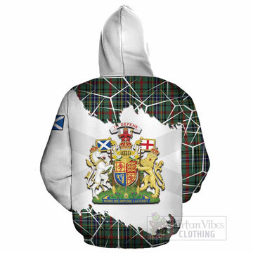 Bisset Tartan Cotton Hoodie with Family Crest and Lion Rampant Grunge Style